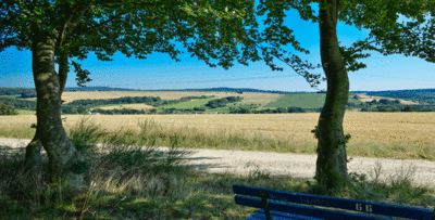 Ausblick von der Schutzhütte Pfarrhofen bei Buch